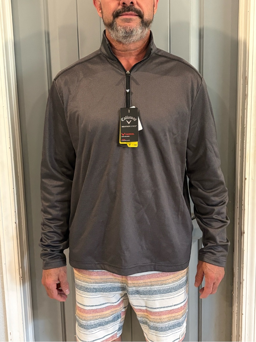 NWT Callaway Men's Charcoal Gray Quarter-Zip Lightweight Jacket